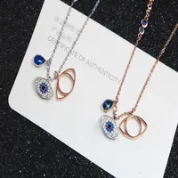 2019 Classic Evil Eye Colar Jewelry for Women Girls Jewelry Set Gift Silver Rose Gold 2Colors 925 Sterling Silver Plated292O