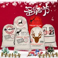Kerstdecoraties Geschenktas met trekkoord Santa Sacks Candy Cookie Storage Large Bag Xmas Tree Ornament Festival Decoratie 2022 E3