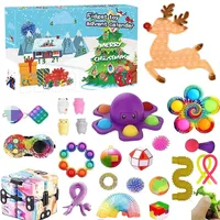 Evenemangsfest levererar julblind gåva packa upp Rubik's Cube Gyro Countdown Calendar Blind Box of Toys