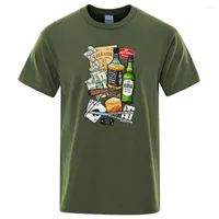 남자 T 셔츠 맥주 카드 티셔츠 남자 통기성 거리 티셔츠 느슨한 여름 고품질 편안한 면화 짧은 슬리브 친환경 친환경