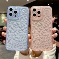 iPhone 14 Diamond Pattern Phone Cases Clear Glitter Back Cover for Apple 14pro 14plus 14 pro max 13 13pro 12 12pro 11 Xs XR 7 7P 8 8plus