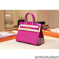 DHL Factory Outlet Luxury Handbags Designer Women's H Bag Togo Spell Crocodile Skin Rose Purple Touch 30cm Gold Bu 2Q4G