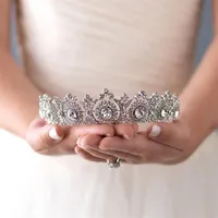 New Western Style Bridal Crown Headband Gorgeous Crystal Bride Headpiece Hair Accessories Wedding Tiaras Hair Jewelry Party Gift323x