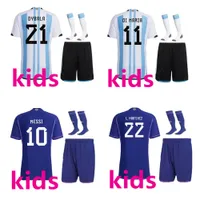 bambini 2022 2023 kit di calcio tracce maglie di calcio argentinas 22 23 j.alvarez dybala messis di maria kun martinez maradona kit footbal