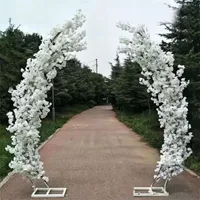 Garland de flores falsas de flor de cereza artificial Purple blanco disponible 1 m/PCS para la decoraci￳n de bricolaje de boda FY3850 915