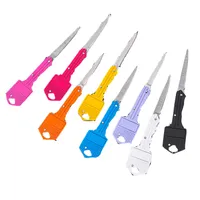 Mini Anahtar Şekli Katlanır Bıçak Anahtarlık Taşınabilir Açık Kılıç Cep Meyve Bıçağı Çok Fonksiyonlu Kamp Takım Dişli