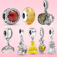 925 Silver Princess Beads Charms Wiselant Oryginalny dopasowanie Pandora Bransoletka projektant biżuterii