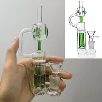 Glass Green Bongs Hookah Dabs Kit Glass Bowl Tip Set Strå 14mm Joint For Smoking Water Bong Pipes Samll Recycler Oil Rigs