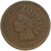 1906 Indian Head Cent Genuine US Mint Mint Cobre Copper Bronze Moned Penny Rare United Numismatics