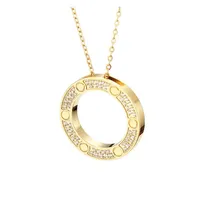 45cm full cz stainless steel love necklaces & pendants fashion choker necklace women men Lover neckalce jewelry gift with velvet b294m