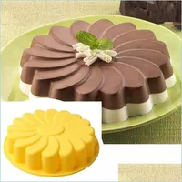 케이크 도구 DIY 3D Fondant Sile Cake Molds 해바라기 베이킹 접시 베이크웨어 쿠키 모드 페이스트리 장식 도구 주방 액세서리 DHVYP