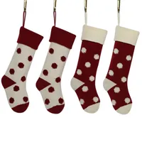 Персонализированные высококачественные вязаные рождественские подарочные пакеты вязаные рождественские украшения Рождественские чулки крупные декоративные носки 3214 T2