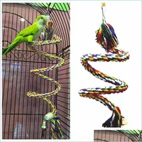 Inne zaopatrzenie ptaków Parrot Bird Toys Rope Braided Pet Chew Budgie Coil Cage Cage Cagatiel Toy Birds Trening