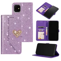 iPhone 14 PU Leather Wallet Cases Love Gliiter Crads Slots Flip Protector Bling Phone Back Cover for Apple 14pro 14plus 14 pro max 13 13pro max 12 12pro 11 Xs XR 7 7p 8 8plus