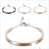 Bracelets de charme Fashion First Jewelry Lock Lock Titanium Steel Bracelet Womens Wholesale and Retail 3672 Q2 Drop Delivery 2021 Bracel dhxyk