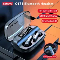 Taşınabilir ses; Videoarphones S Lenovo QT81 TWS Kablosuz Kulaklık Sporları Su Geçirmez Kulaklıklar Mikrofon Bluetoo ile Kulaklıklar ...