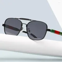 نظارة شمسية 2022 رجال مزدوج شعاع بارد مربع بطيء الطراز خمر الهيب هوب تصميم العلامة التجارية UV400