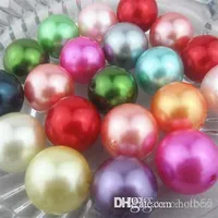 New 100PCS lot Mixed random color 20mm Imitation pearls Loose bead Acrylic Pearl Beads DIY Resin Spacer for Jewelry h25652 x82274i