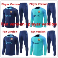 Ansu fati camisetas de футбольные спортивные костюмы 22 23 Lewandowski Half -Zipper Jacket Cuit Men and Kids Trablest Barca Set для взрослых мальчиков тренировочный костюм Barcelona