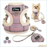Dog Collars Leashes Soft Pet Dog Harnesses Vest No Pl Adjustable Chihuahua Puppy Cat Harness Leash Set For Small Medium Dogs Coat Ar Dhqiw