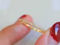 22090311 Ring de joyería para mujeres 0.07ct Diamond Diseño simple AU750 18K Mini de oro blanco