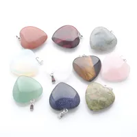 Heart Bead Beacise Classic Pendants Pendulum Charms Natural Stone Amethyst Opal إلخ.