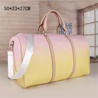 YQ Fashion Style Women Travel Bag PU Leather Large Capacity Men Big Luggage Handabag Duffle Bags Shoulder Crossbody Outdoor travels Han237J