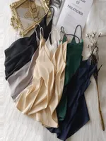 Cheap's Clothing S; Teestanks Summer Crop Camis Silk Satin Top Women Женщины камизол рукавиц Roupas Femin Contraped 2 ...