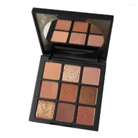 Palette brune de l'ombre ￠ paupi￨res Couleur de terre mate maquillage paillettes nacr￩es pour lady cosm￩tique 9 couleurs