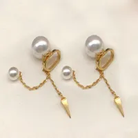 Mode Ear Cuff Pearl -oorbellen voor Lady Women Party Trouwliefhebbers Gift Engagement Sieraden met doos NRJ218L