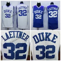 Mens Vintage Duke Blue Devils Christian Laettner #32 College Basketball Jerseys White Jersey Stitched Shirts S-XXL287o