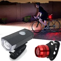 Sonde Shiny Bicycle Light Super Bright USB LED -Fahrradfahrradlicht wiederaufladbar Scheinwerfer R￼cklicht Set hochwertiges A7112401