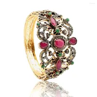 Bangle Sunspice Mme Maroc Vintage pour les femmes Stravail de mariage ethnique Big Flower Wrist Jewelry Bridal Gift 2022
