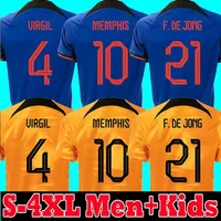 Pa￭ses Bajos Memphis Soccer Jersey 2022 de Jong Holland de Ligt Wijnaldum Van Dijk 222 23 Camisa de f￺tbol Bergwijn Men Kits Kit 3xl 4xl