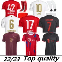 Wiesn Kit de Ligt Mane Oktoberfest 축구 유니폼 22 23 Gravenberch Sane Bayern Mazraoui Muller Davies Kimmich Tel Football Shirts Kids Coman 2022 유니폼