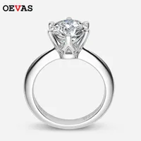 Pierścienie ślubne Oevas Real 1 karat d Kolor dla kobiet najwyższej jakości 18k białe złoto 100% 925 Srebrna biżuteria 220914