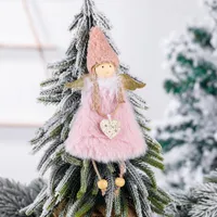 Christmas Decorations Cute Love Plush Angel Doll Ornaments Tree Pendant Xmas Home Creative Decoration Gift