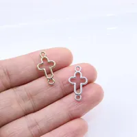 Charms Eruifa 20pcs 10 20mm Wholesell Cross Connector Charm Zinc Alloy Bracelets Necklace Earring Fashion Jewelry Handmade DIY2 Colors