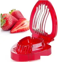 Fruit Vegetable Tools Creative Stberry Slicer Fruit Vegetable Tools Carving Cake Decorative Cutter Kitchen Gadgets Accessories Knife Dh2Kt