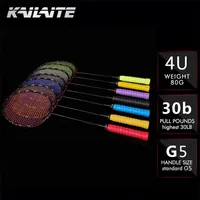 Badminton Rackets KAILITE 4U 82g G5 Ultra Light Full Carbon Racquet 2030LBS free Grips and Wristband Sport Competition 220914