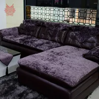 Chair Covers European Style Purple Blue Beige Velvet Sofa Cover Plush Slipcovers Furniture Couch Fundas De Capa Para SP4429