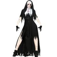 الفساتين غير الرسمية كرنفال هالوين سيدة spooktacular دموية نون زي مخيفة أخت شقيقة أخت الأدوار