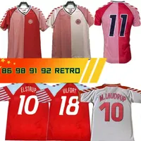 1986 Dinamarca Berggreen Retro Soccer 1992 1998 Equipo nacional de Dinamarca Michael Laudrup Elkjaer Olsen Man Vintage Classic Football Shirt 86 91