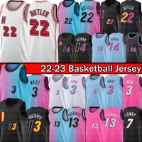 Basketball Jerseys Jimmy 22 Butler 13 Adebayo Jersey Dwyane 3 Wade Tyler 14 Herro Mens Kyle 7 Lowry Miamis Mens Heats 2022 2023 City Edition Shirt basket Pink New