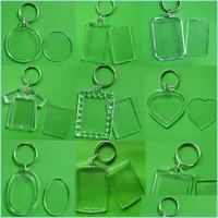 Party Favor Wholesale Diy Acrylic Blank Po Keychains Shaped Clear Key Chains Insert Plastic Keyrings Drop Delivery 2021 Home Garden F Dhdlj