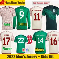 22 23 Meksyk piłkarski koszulki lozano Chicharito Raul 2022 Puchar Świata 2023 Fani Gracz R. Funes Mori Football Shirt Ochoa Camiseta de Futbol Mens Long Jersey Kids