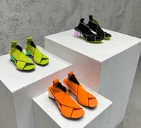 Дизайнерские женские туфли Fashion Green Contrast вязаная квадратная головка Полая сетка высокая каблука для одиночной обуви эластичная лента повседневная гибкость 35-41