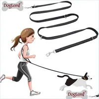 Dog Collars Leashes Mtifunctional Dog Training Leash 3 Meters Nylon Double Hands Pet Lead With Padded Handles Drop Delivery 2021 Hom Dh0Qd