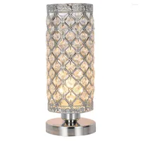 Bordslampor Cylinder Diamond Lamp Modern Crystal LED Desk Light For Bedroom Decoration Living Room Art Deco Night Lights