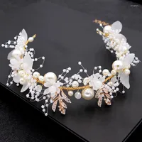 Hair Clips Bride Wedding Accessories Gorgeous Flower Headbands Braided Vine Pearl Headpiece Ornament For Women Girls